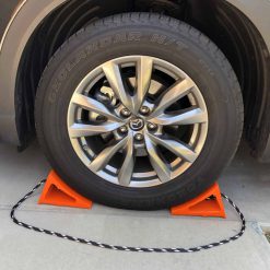 Wheel Chocks – Medium Duty – Polyurethane for Trucking, RVs, Trailers & Vehicles – 6 Inch – 4 Colors Cable Protector Works - Elasco Wheel Chocks, Cable Protectors and Cable Ramps Cable Protectors