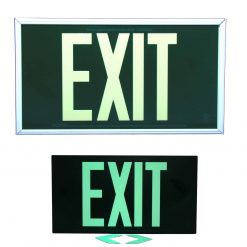 EXIT Sign. Green, 50 Feet, Single Sided with White Frame & no Mount (50G-SW-) Cable Protector Works - Elasco Wheel Chocks, Cable Protectors and Cable Ramps Cable Protectors