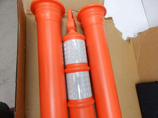 Elasco EZ Grab Delineator 45″ Post, 3″ Hip Collars with 10 lb Base, Orange, 3 Pack Cable Protector Works - Elasco Wheel Chocks, Cable Protectors and Cable Ramps Cable Protectors