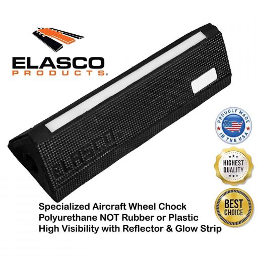 Aircraft Wheel Chocks, Wide Base, 3 Widths 16/24/45 Inches – High Visibility with Reflector & Glow in the Dark Strip Cable Protector Works - Elasco Wheel Chocks, Cable Protectors and Cable Ramps Cable Protectors