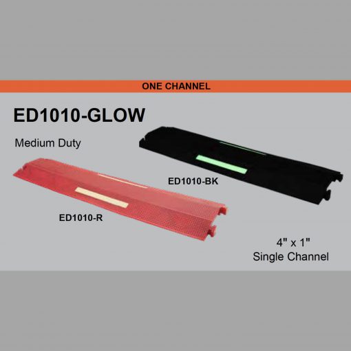 Elasco Products ED1010-BK-GLOW Dropover, Single 4 inch Channel, Black with Glow Cable Protector Works - Elasco Wheel Chocks, Cable Protectors and Cable Ramps Cable Protectors