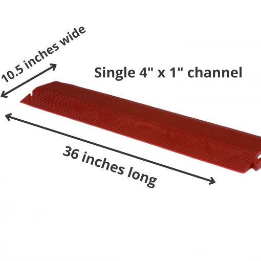 Elasco Products ED1010-R Dropover, Single 4 inch Channel, Red Cable Protector Works - Elasco Wheel Chocks, Cable Protectors and Cable Ramps Cable Protectors