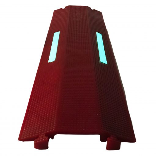 Elasco Products ED1010-R-GLOW Dropover, Single 4 inch Channel, Red with Glow Cable Protector Works - Elasco Wheel Chocks, Cable Protectors and Cable Ramps Cable Protectors