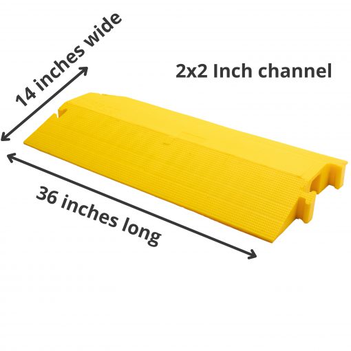 Elasco Products ED2210-Y Dropover, Single 2″ inch square Channel, Yellow Cable Protector Works - Elasco Wheel Chocks, Cable Protectors and Cable Ramps Cable Protectors
