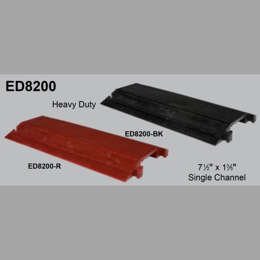 Elasco Products ED8200-R Dropover, Single 8″ inch Channel, Red Cable Protector Works - Elasco Wheel Chocks, Cable Protectors and Cable Ramps Cable Protectors