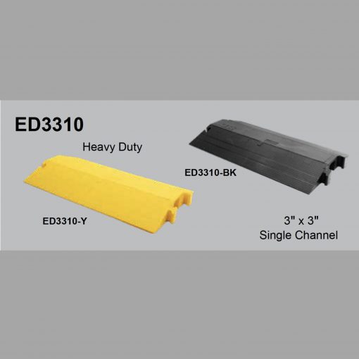 Elasco Products ED3310-Y Dropover, Single 3″ inch square Channel, Yellow Cable Protector Works - Elasco Wheel Chocks, Cable Protectors and Cable Ramps Cable Protectors