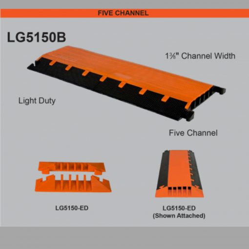 Elasco LG5150B-ED Light Guard 5 Channel End Set, Used with LG5150B Cable Protector Works - Elasco Wheel Chocks, Cable Protectors and Cable Ramps Cable Protectors