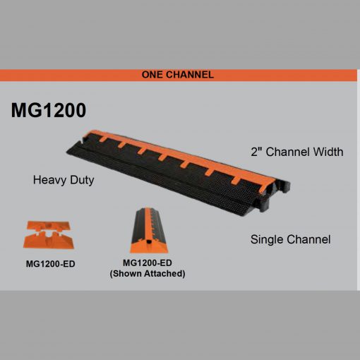 Elasco MG1200, One Channel, 2 inch channel Cable Protector Cable Protector Works - Elasco Wheel Chocks, Cable Protectors and Cable Ramps Cable Protectors