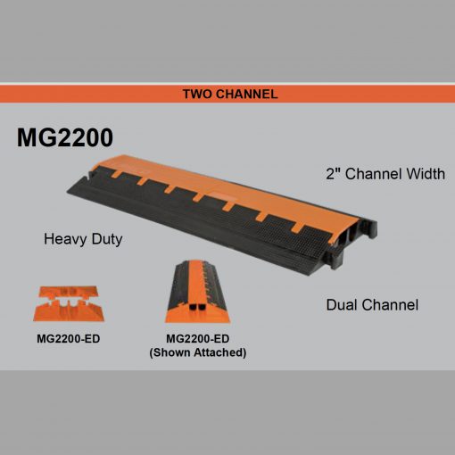 Elasco MG2200 Cable Protector Two Channel 2 inch Channels Cable Protector Works - Elasco Wheel Chocks, Cable Protectors and Cable Ramps Cable Protectors