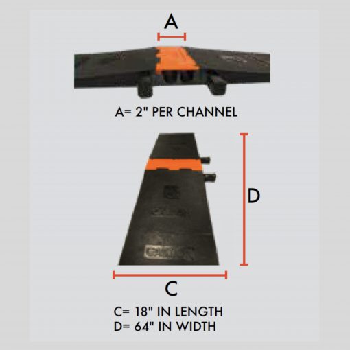 Elasco MG2200-W Two Channel, 2″ Heavy Duty Cable Guard, ADA COMPLIANT Cable Protector Works - Elasco Wheel Chocks, Cable Protectors and Cable Ramps Cable Protectors