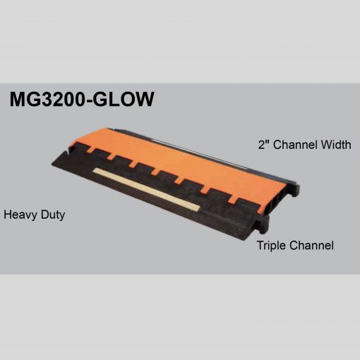 Elasco MG3200-GLOW, 3 Channel, 2 inch channel Cable Protector with Glow in the Dark Cable Protector Works - Elasco Wheel Chocks, Cable Protectors and Cable Ramps Cable Protectors