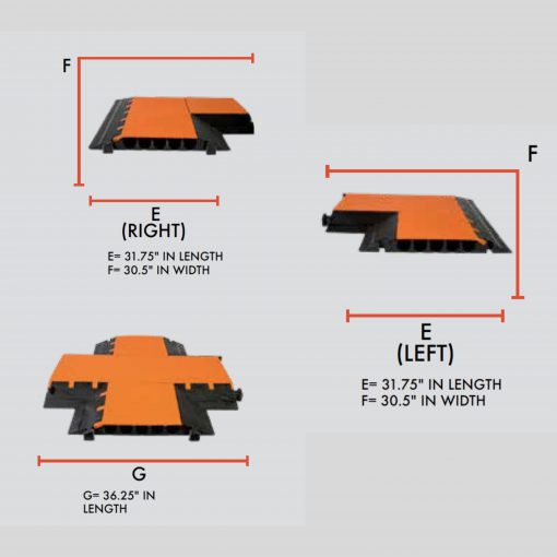 Elasco MG5200-90L, 90 Degree Left Turn for MG5200 Cable Protector Works - Elasco Wheel Chocks, Cable Protectors and Cable Ramps Cable Protectors