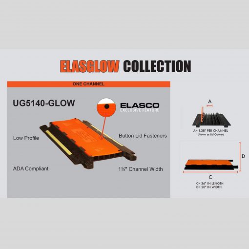 Elasco UG5140-45L, 45 Degree Left Turn for UG5140 Cable Protector Works - Elasco Wheel Chocks, Cable Protectors and Cable Ramps Cable Protectors