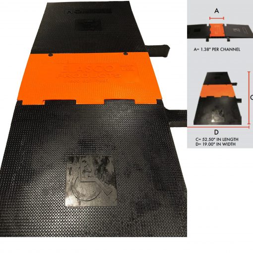 Elasco UG5140-ADA Cable Protector, 5 Channels, 1.38″ Channel. ADA Compliant Cable Protector Works - Elasco Wheel Chocks, Cable Protectors and Cable Ramps Cable Protectors