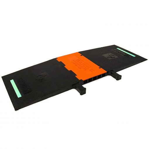 Elasco UG5140-ADA-GLOW Five Channel ADA Cable Ramp. Black & Orange with Glow Cable Protector Works - Elasco Wheel Chocks, Cable Protectors and Cable Ramps Cable Protectors