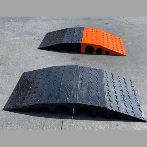 XTREMEGUARD: Elasco XGD6-43-O Two Channel 6″, Two Channel 4″, Two Channel 3″ Extreme Duty Cable Drop Over, Modular, Orange Cable Protector Works - Elasco Wheel Chocks, Cable Protectors and Cable Ramps Cable Protectors