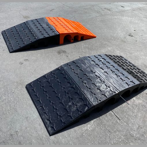 XTREMEGUARD: Elasco XGD6-43-O Two Channel 6″, Two Channel 4″, Two Channel 3″ Extreme Duty Cable Drop Over, Modular, Orange Cable Protector Works - Elasco Wheel Chocks, Cable Protectors and Cable Ramps Cable Protectors
