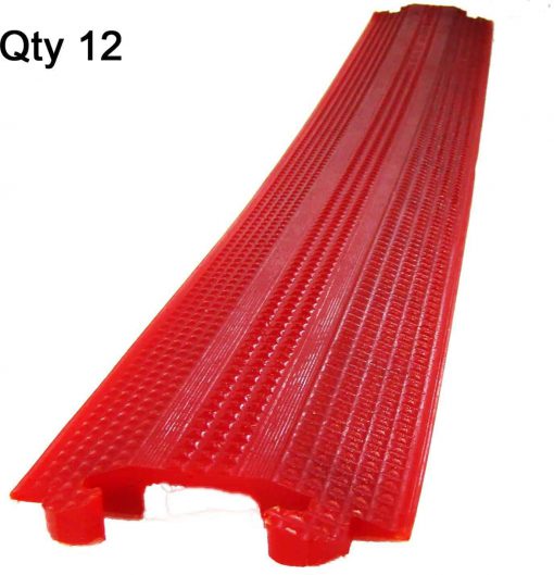 Elasco ED1050-R Dropover, Single 1.5 inch Channel, Red, 12 pack Cable Protector Works - Elasco Wheel Chocks, Cable Protectors and Cable Ramps Cable Protectors