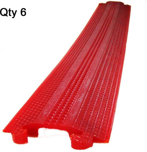 Elasco ED1050-R Dropover, Single 1.5 inch Channel, Red, 6 pack Cable Protector Works - Elasco Wheel Chocks, Cable Protectors and Cable Ramps Cable Protectors