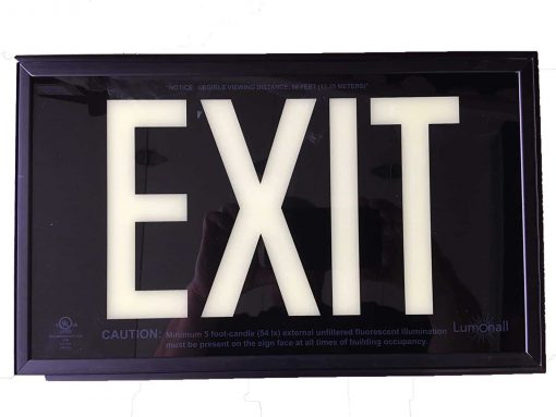 EXIT Sign. Black, 50 Feet, Double Sided with Black Frame & Black Mount (50B-DBB) Cable Protector Works - Elasco Wheel Chocks, Cable Protectors and Cable Ramps Cable Protectors