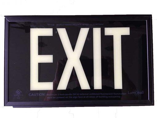 EXIT Sign. Black, 50 Feet, Single Sided with Black Frame & Black Mount (50B-SBB) Cable Protector Works - Elasco Wheel Chocks, Cable Protectors and Cable Ramps Cable Protectors