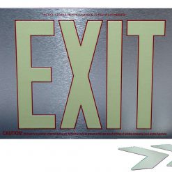 EXIT Sign. Brushed Aluminum. Red Lettering, 50 Feet, Single Sided with No Frame & No Mount (50SSR-S–) Cable Protector Works - Elasco Wheel Chocks, Cable Protectors and Cable Ramps Cable Protectors