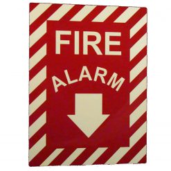 Fire Alarm with Down Arrow 12" x 9" Emergency Fire Safety Sign Cable Protector Works - Elasco Wheel Chocks, Cable Protectors and Cable Ramps Cable Protectors