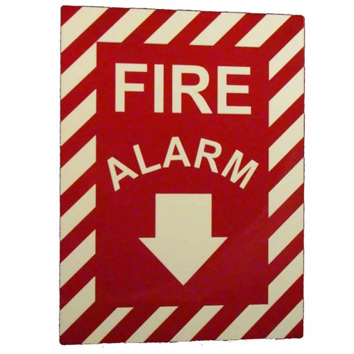 Fire Alarm with Down Arrow 12" x 9" Emergency Fire Safety Sign Cable Protector Works - Elasco Wheel Chocks, Cable Protectors and Cable Ramps Cable Protectors