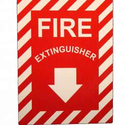 Fire Extinguisher with Down Arrow 12" x 9" Emergency Fire Safety Sign Cable Protector Works - Elasco Wheel Chocks, Cable Protectors and Cable Ramps Cable Protectors