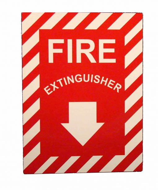 Fire Extinguisher with Down Arrow 12" x 9" Emergency Fire Safety Sign Cable Protector Works - Elasco Wheel Chocks, Cable Protectors and Cable Ramps Cable Protectors