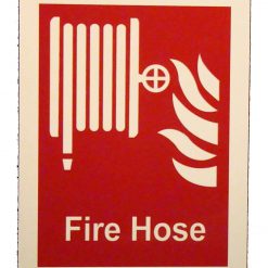 Fire Hose Reel with Wording, 8" x 6", Glow in The Dark Border Emergency Fire Safety Sign Cable Protector Works - Elasco Wheel Chocks, Cable Protectors and Cable Ramps Cable Protectors