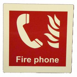 Fire Phone, 6" x 6" Square, Glow in The Dark Border, Emergency Fire Safety Sign Cable Protector Works - Elasco Wheel Chocks, Cable Protectors and Cable Ramps Cable Protectors