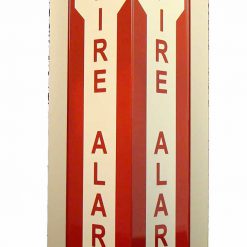 Fire Safety Sign,18"x4", Fire Alarm,Aluminum,V-Style Emergency Fire Safety Sign Cable Protector Works - Elasco Wheel Chocks, Cable Protectors and Cable Ramps Cable Protectors