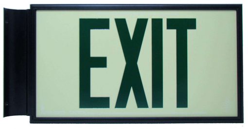 EXIT Sign. Green Lettering, 75 Feet, Single Sided with Black Frame & Black Mount (75G-SBB) Cable Protector Works - Elasco Wheel Chocks, Cable Protectors and Cable Ramps Cable Protectors