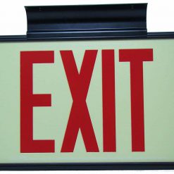 EXIT Sign. Red Lettering, 75 Feet, Single Sided with Black Frame & Black Mount (75R-SBB) Cable Protector Works - Elasco Wheel Chocks, Cable Protectors and Cable Ramps Cable Protectors