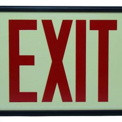 EXIT Sign. Red Lettering, 75 Feet, Single Sided with Black Frame & No Mount (75R-SB-) Cable Protector Works - Elasco Wheel Chocks, Cable Protectors and Cable Ramps Cable Protectors