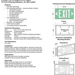 Cable Protector Works Elasco Products EXIT Sign Photo luminescent