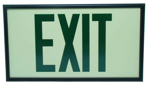 EXIT Sign. Green Lettering, 75 Feet, Single Sided with Black Frame & No Mount (75G-SB-) Cable Protector Works - Elasco Wheel Chocks, Cable Protectors and Cable Ramps Cable Protectors