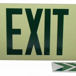 EXIT Sign. Green Lettering, 75 Feet, Single Sided with No Frame & No Mount (75G-S–) Cable Protector Works - Elasco Wheel Chocks, Cable Protectors and Cable Ramps Cable Protectors