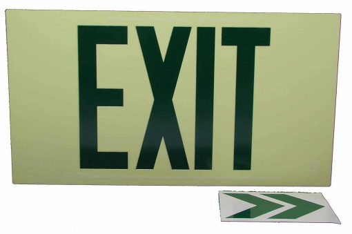 EXIT Sign. Green Lettering, 75 Feet, Single Sided with No Frame & No Mount (75G-S–) Cable Protector Works - Elasco Wheel Chocks, Cable Protectors and Cable Ramps Cable Protectors