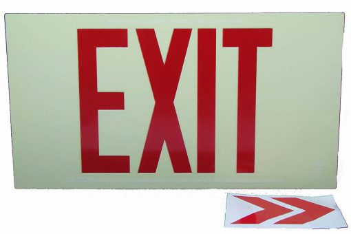 EXIT Sign. Red Lettering, 75 Feet, Single Sided with No Frame & No Mount (75R-S–) Cable Protector Works - Elasco Wheel Chocks, Cable Protectors and Cable Ramps Cable Protectors