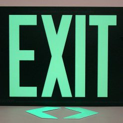 Glow in The Dark Emergency EXIT Signs Non Electric UL Listed Industrial Grade PhotoLuminescent Green  Feet G BHLKVH