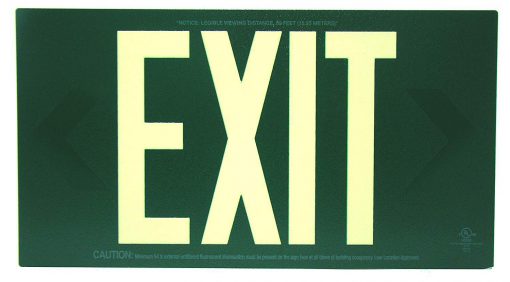 EXIT Sign. Green, 50 Feet, Single Sided with no Frame & no Mount (50G-S–) Cable Protector Works - Elasco Wheel Chocks, Cable Protectors and Cable Ramps Cable Protectors