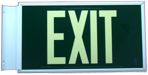 EXIT Sign. Green, 50 Feet, Single Sided with White Frame & White Mount (50G-SWW) Cable Protector Works - Elasco Wheel Chocks, Cable Protectors and Cable Ramps Cable Protectors
