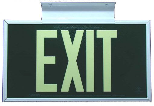 EXIT Sign. Green, 50 Feet, Single Sided with White Frame & White Mount (50G-SWW) Cable Protector Works - Elasco Wheel Chocks, Cable Protectors and Cable Ramps Cable Protectors