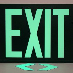 Glow in The Dark Emergency EXIT Signs Non Electric UL Listed Industrial Grade PhotoLuminescent Green  Feet G BHLMD