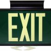 Glow in The Dark Emergency EXIT Signs Non Electric UL Listed Industrial Grade PhotoLuminescent Green  Feet G BHLNGSZ