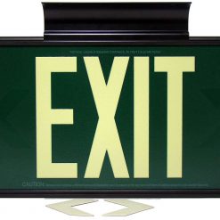 EXIT Sign. Green, 50 Feet, Single Sided with Black Frame & Black Mount (50G-SBB) Cable Protector Works - Elasco Wheel Chocks, Cable Protectors and Cable Ramps Cable Protectors