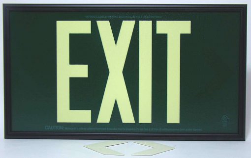 EXIT Sign. Green, 50 Feet, Single Sided with Black Frame & no Mount (50G-SB-) Cable Protector Works - Elasco Wheel Chocks, Cable Protectors and Cable Ramps Cable Protectors