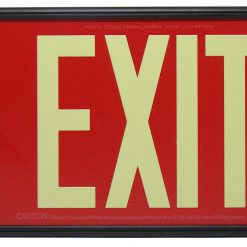 Glow in The Dark Emergency EXIT Signs Non Electric UL Listed Industrial Grade PhotoLuminescent Red  Feet R DB BHLJRZ